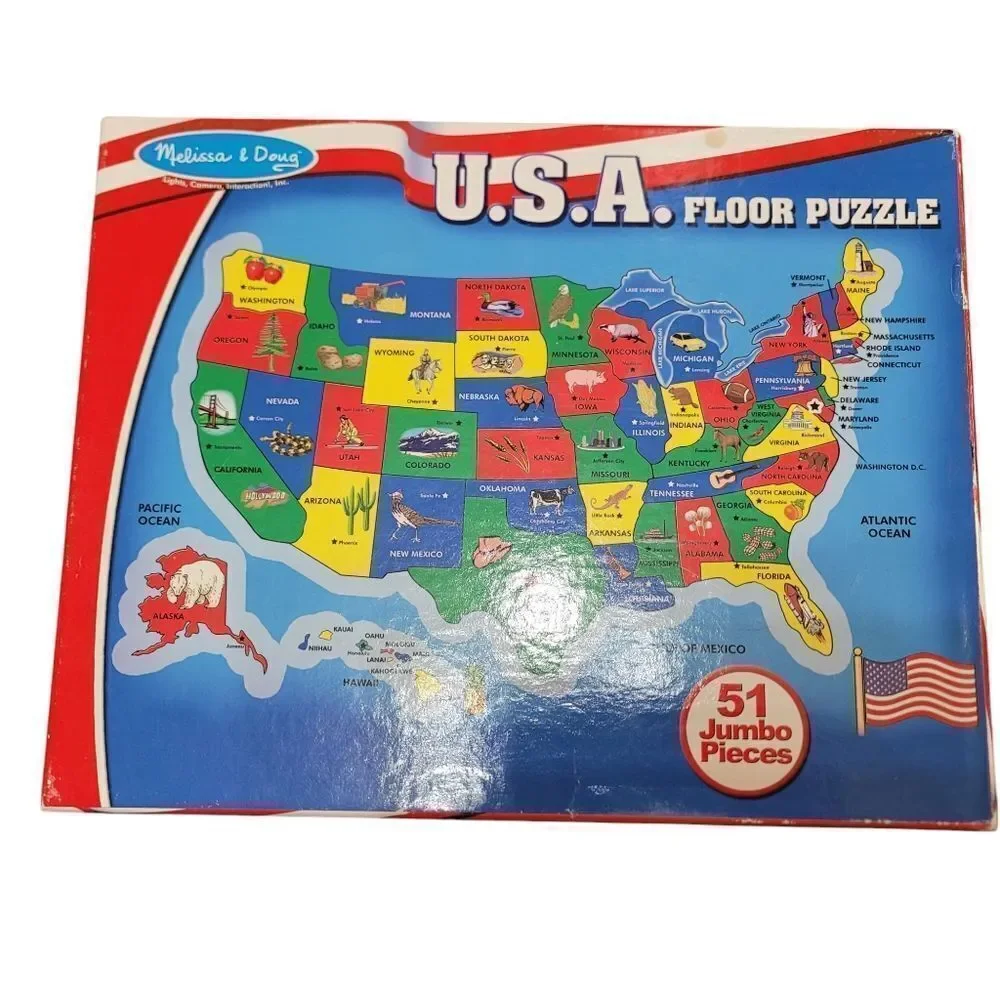 USA floor puzzle 52 pieces